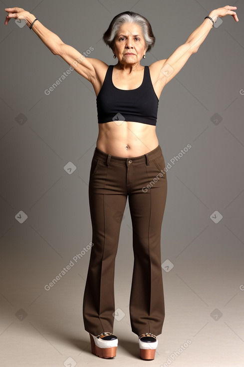 Mexican elderly female with  brown hair