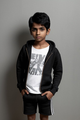 Indian child boy with  black hair