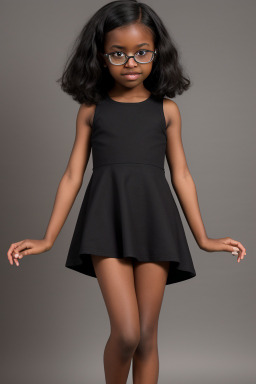 African american child girl with  black hair