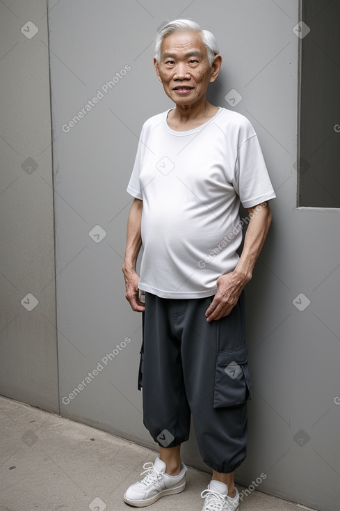 Singaporean elderly male with  white hair