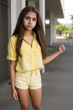 Puerto rican teenager girl with  brown hair