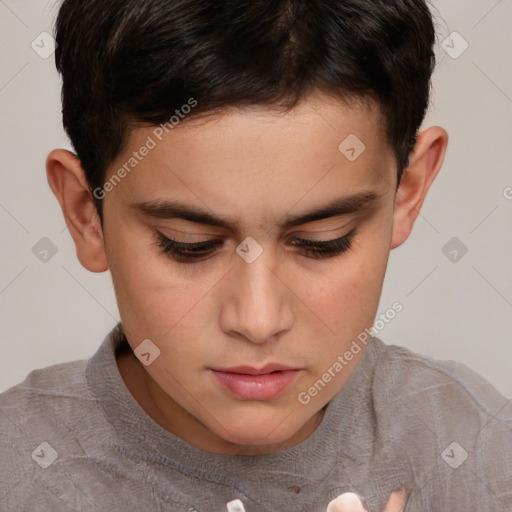 Neutral white young-adult female with short  brown hair and brown eyes