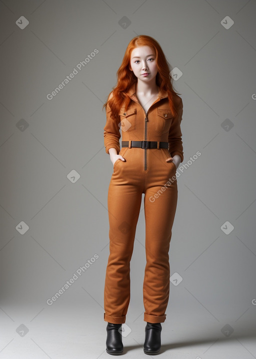 Korean young adult female with  ginger hair