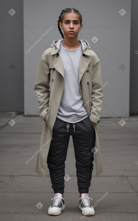 Cuban teenager boy with  gray hair