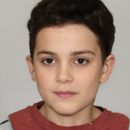 Neutral white child female with short  brown hair and brown eyes