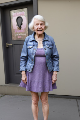 Caucasian elderly female with  black hair