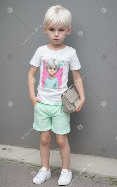 Czech child boy with  white hair