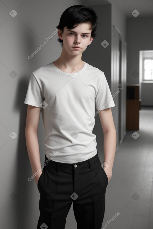 Finnish teenager boy with  black hair