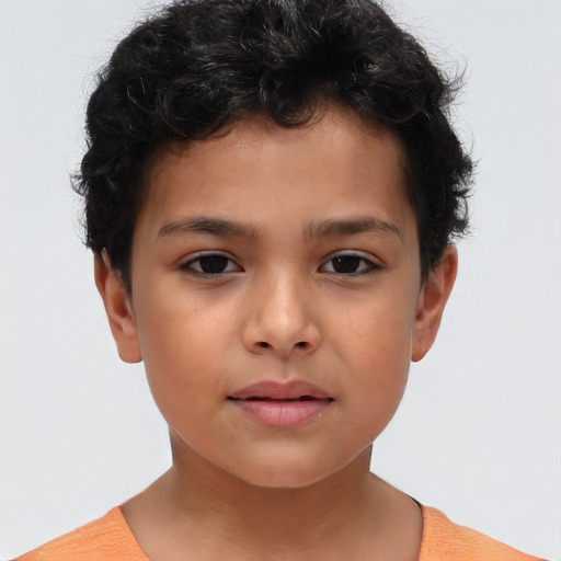 Neutral asian child female with short  brown hair and brown eyes