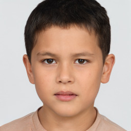 Neutral white child male with short  brown hair and brown eyes