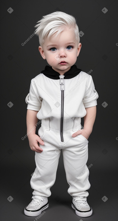 American infant boy with  white hair