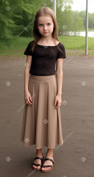 Finnish child girl with  brown hair