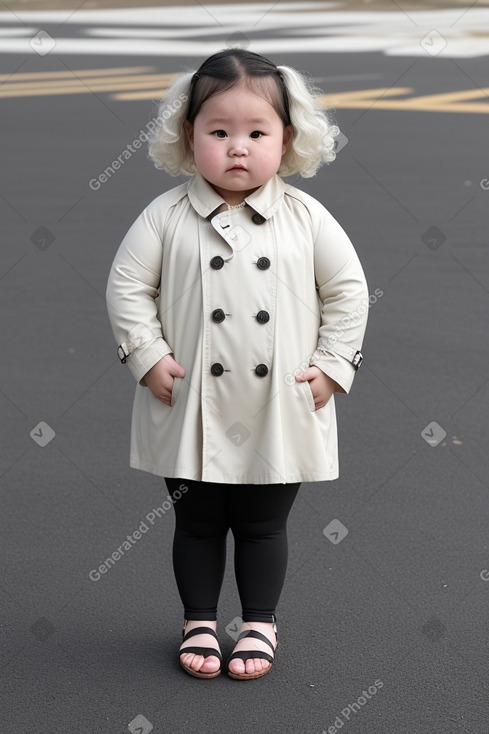 Mongolian infant girl with  white hair