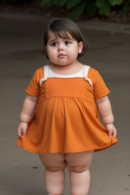 Costa rican infant girl with  brown hair