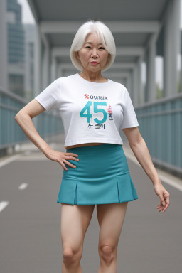 South korean 45 years female with  white hair