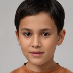 Neutral white child male with short  brown hair and brown eyes