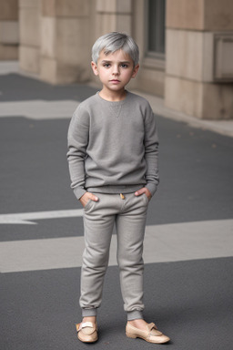 Macedonian child boy with  gray hair