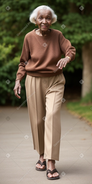 African elderly female with  brown hair