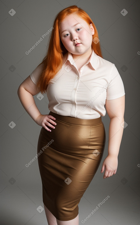 Mongolian teenager girl with  ginger hair