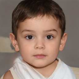 Neutral white child male with short  brown hair and brown eyes