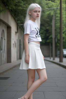 Czech teenager girl with  white hair