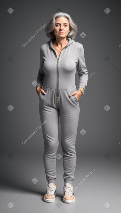 Portuguese 45 years female with  gray hair