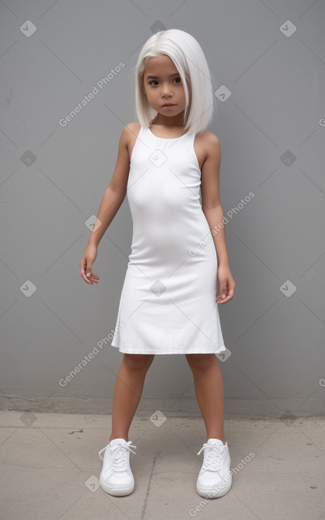 Peruvian child girl with  white hair