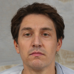 Neutral white adult male with short  brown hair and brown eyes