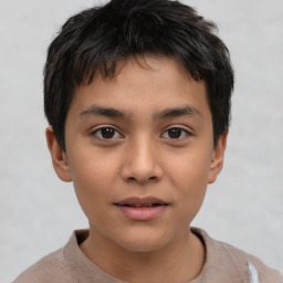 Neutral white child male with short  brown hair and brown eyes