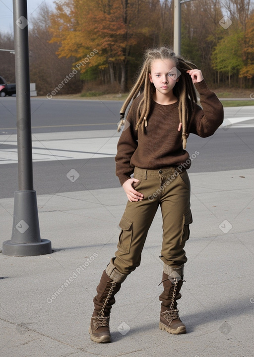 Canadian teenager girl with  brown hair