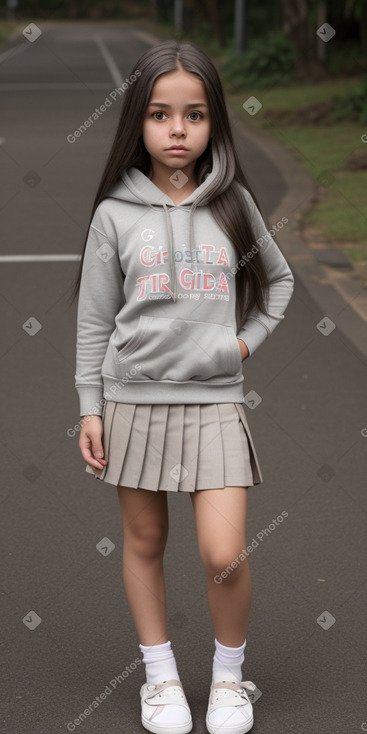 Costa rican child girl with  gray hair