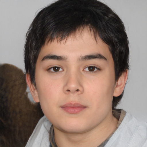 Neutral asian young-adult male with short  brown hair and brown eyes