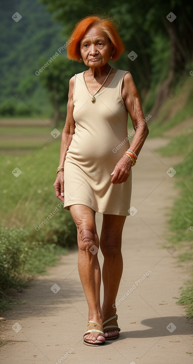 Nepalese elderly female with  ginger hair