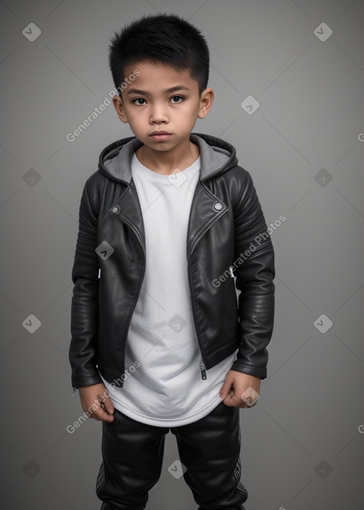 Indonesian child boy with  gray hair