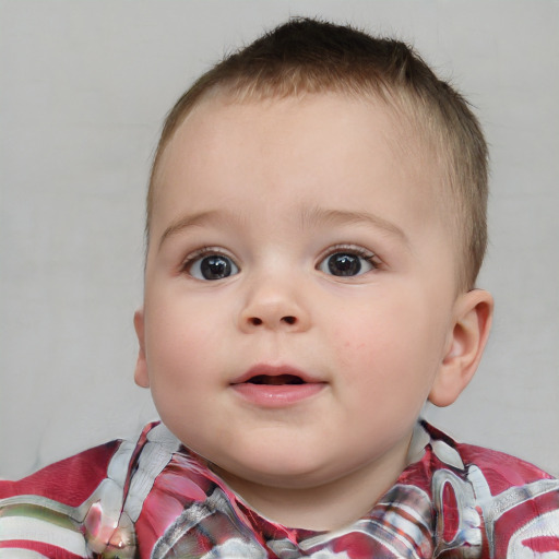 Neutral white child female with short  brown hair and brown eyes