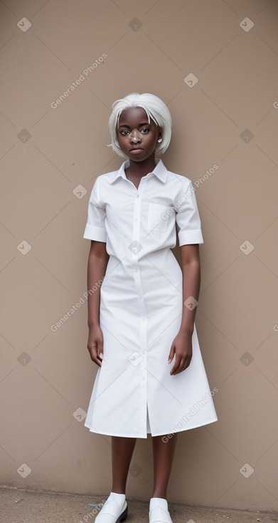 Togolese teenager girl with  white hair