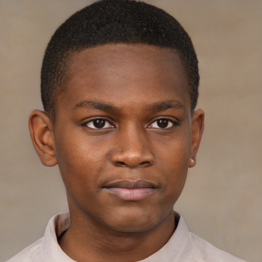 Neutral black child male with short  brown hair and brown eyes