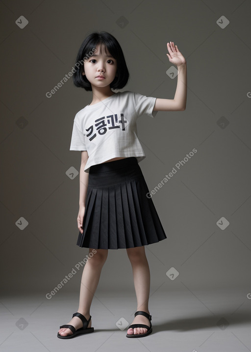 Korean child female with  black hair