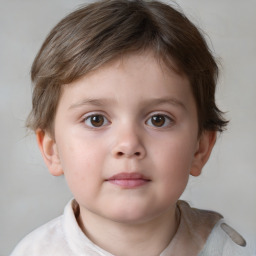 Neutral white child male with short  brown hair and brown eyes