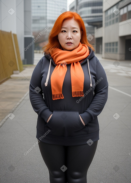 South korean middle-aged female with  ginger hair