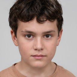 Neutral white child male with short  brown hair and brown eyes