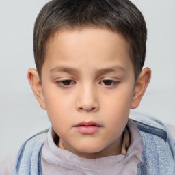 Neutral white child male with short  brown hair and brown eyes