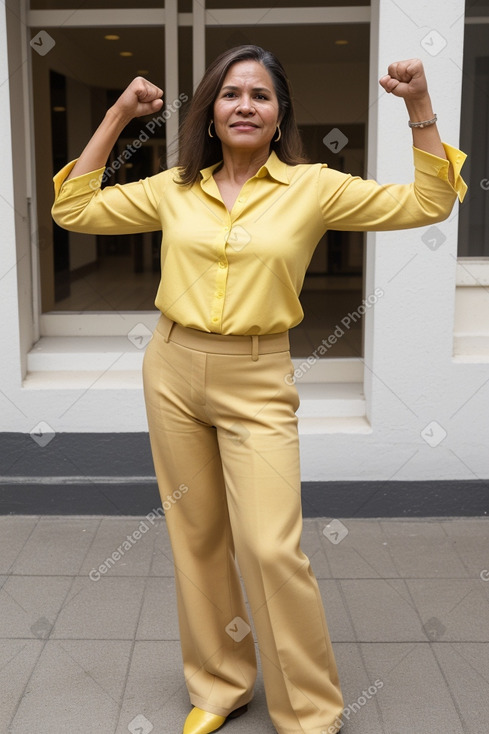 Peruvian middle-aged female with  brown hair