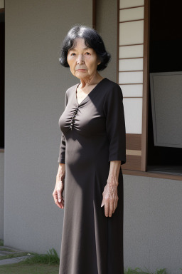 Japanese elderly female with  black hair