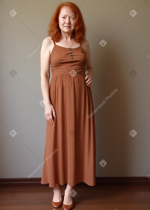 Malaysian 45 years female with  ginger hair