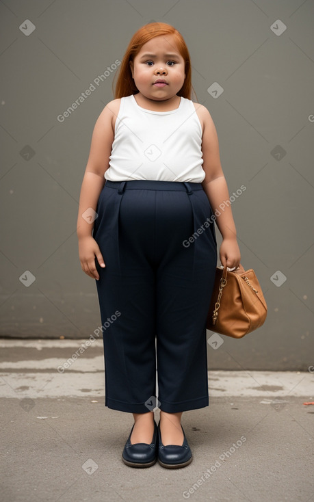 Panamanian child girl with  ginger hair