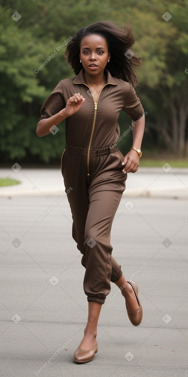 African american adult female with  brown hair