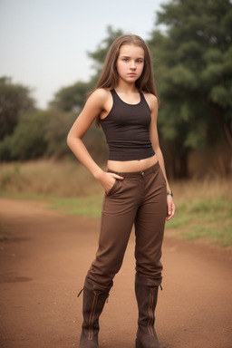 Zambian teenager girl with  brown hair