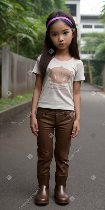 Thai child female with  brown hair