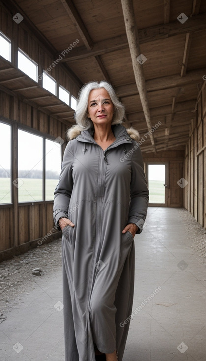 Albanian middle-aged female with  gray hair